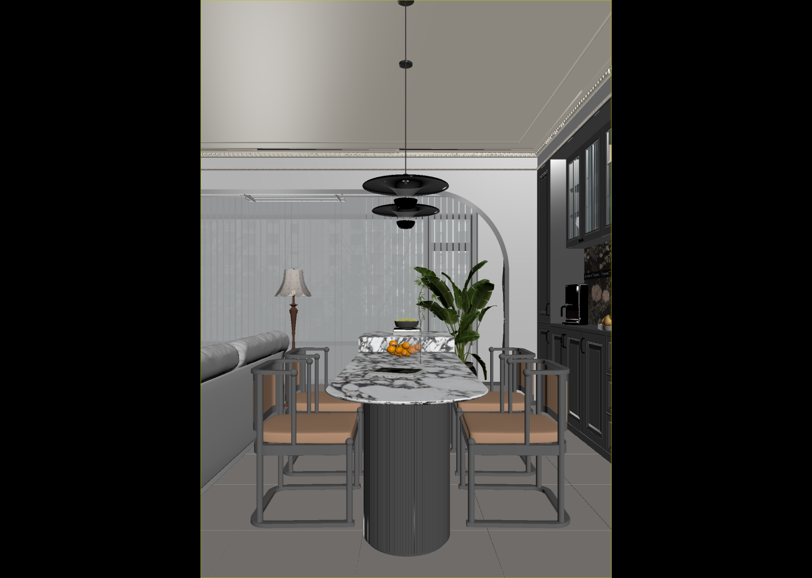 法式家居餐厅3D模型下载【ID:1215071461】