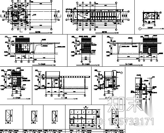 某单体门卫房加大门建筑施工图施工图下载【ID:166733171】