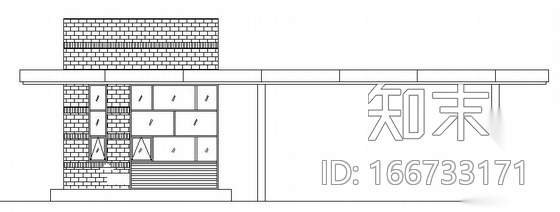 某单体门卫房加大门建筑施工图施工图下载【ID:166733171】