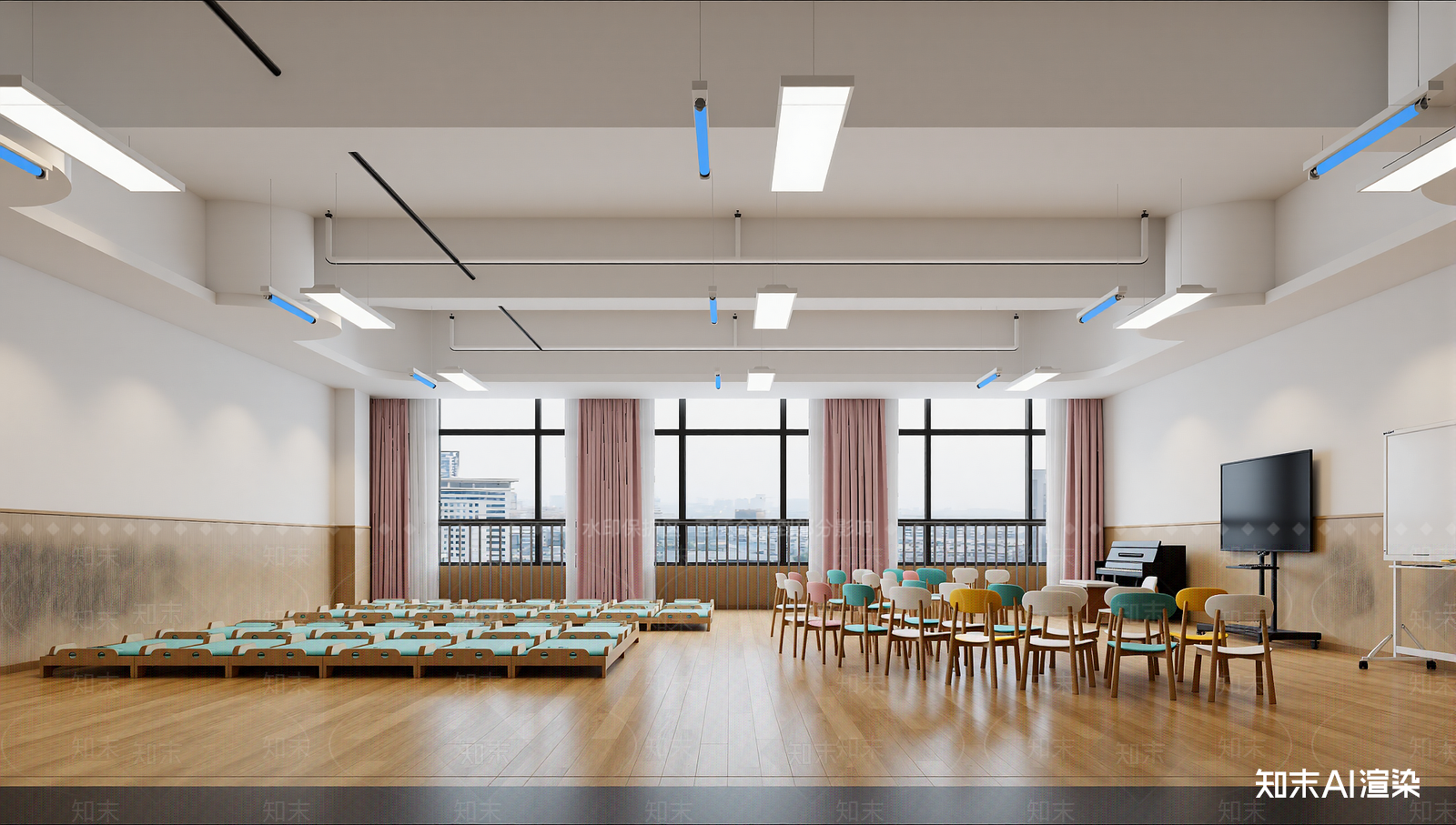 现代教室3D模型下载【ID:1214369615】