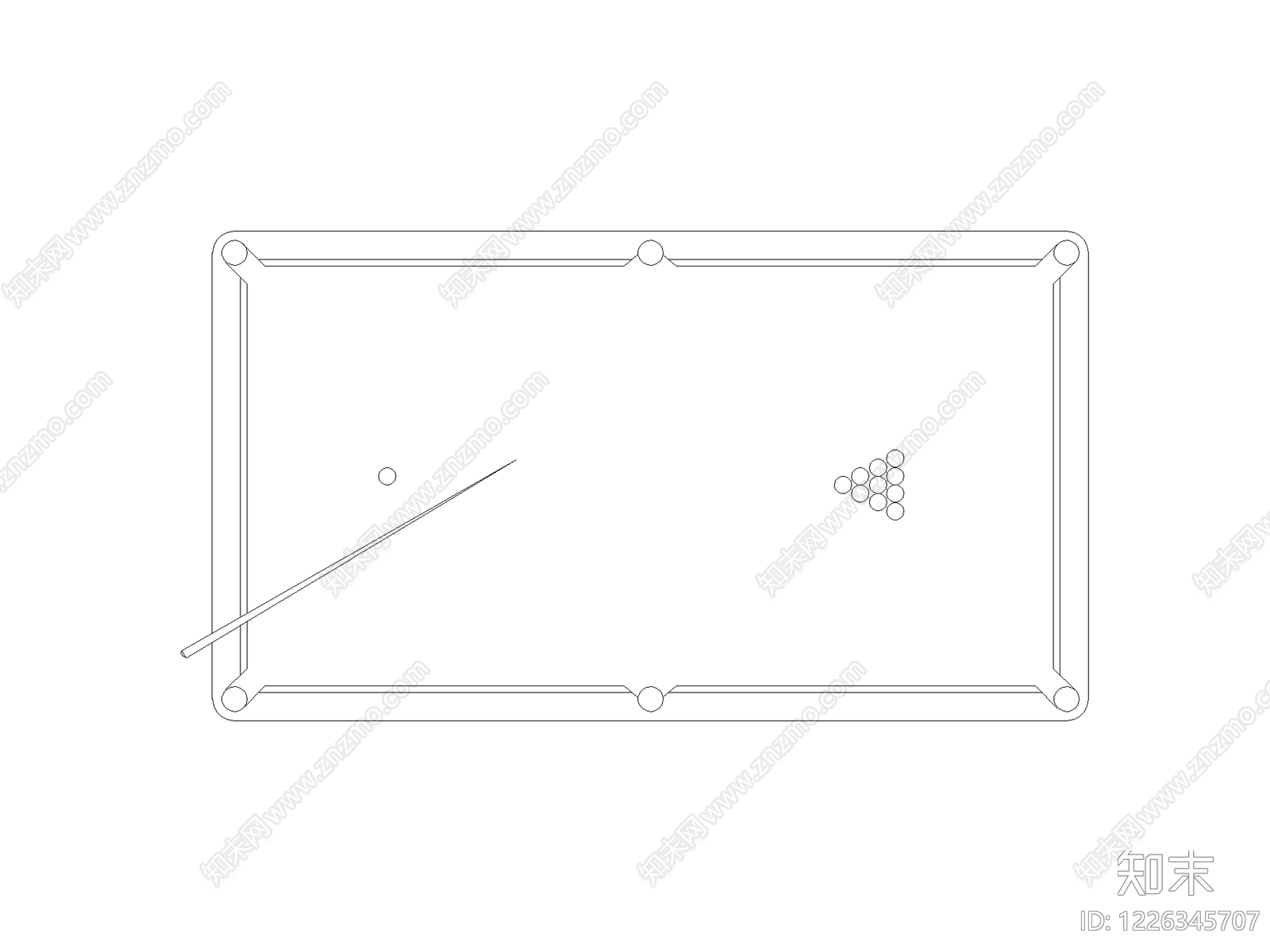 现代桌子CAD图纸