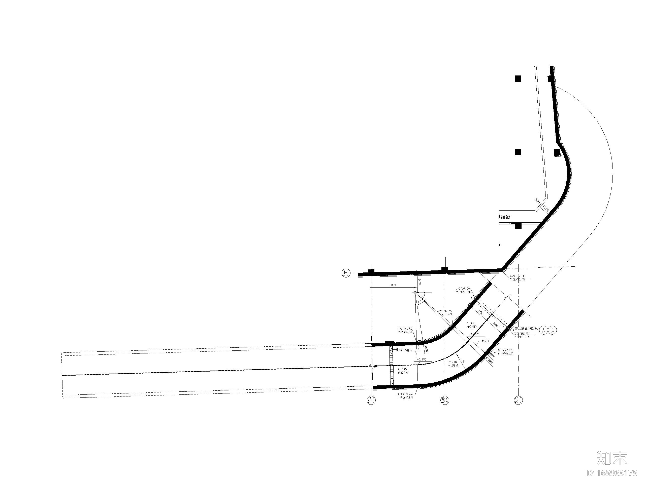 办公中心汽车坡道详图设计（CAD）施工图下载【ID:165963175】