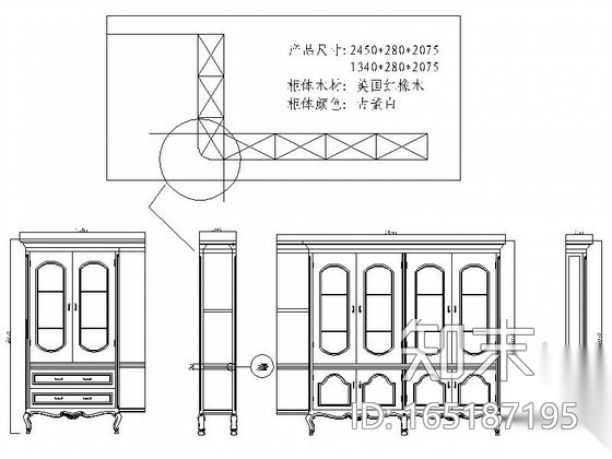 欧式柜体立面CAD图块下载cad施工图下载【ID:165187195】