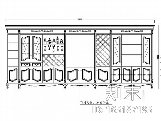 欧式柜体立面CAD图块下载cad施工图下载【ID:165187195】