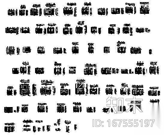 电视机背景墙图集cad施工图下载【ID:167555197】