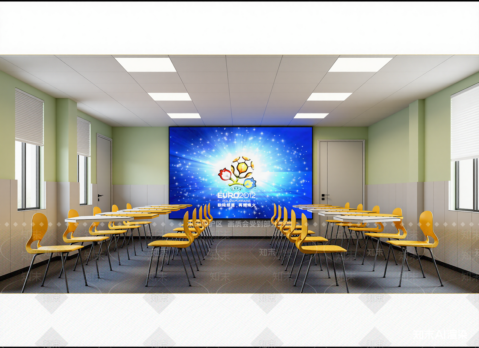 现代教室3D模型下载【ID:1214985406】