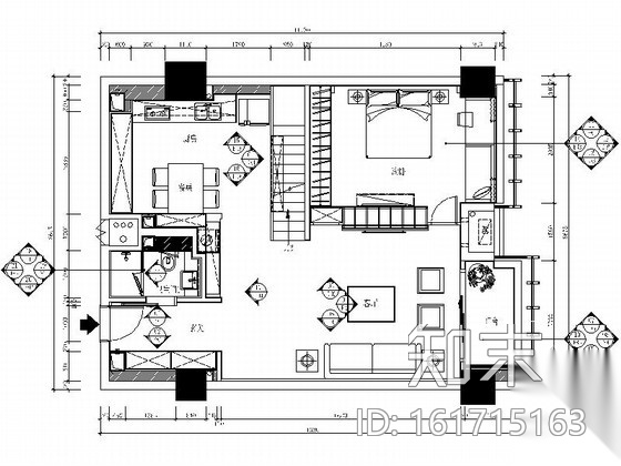 [福建]精品美式风格两层别墅样板房室内装修施工图(含水...施工图下载【ID:161715163】