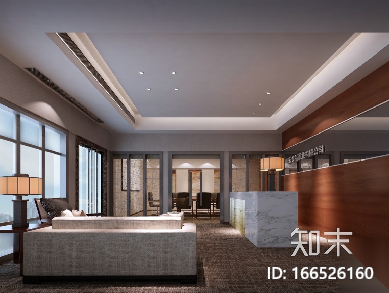 [山东]混搭风格置业有限公司办公空间设计施工图（附效果...cad施工图下载【ID:166526160】