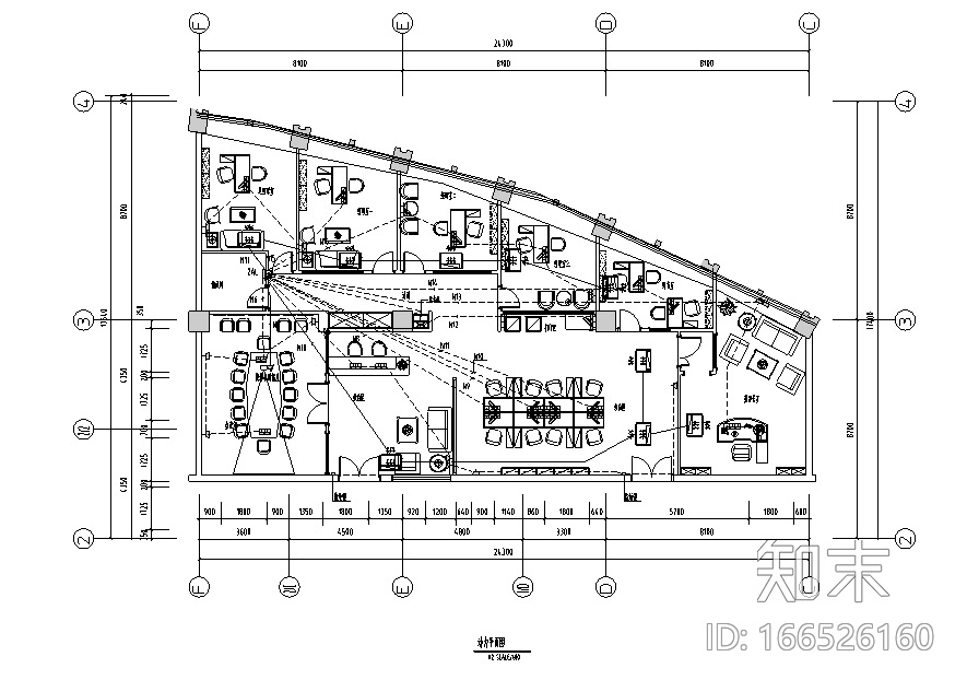 [山东]混搭风格置业有限公司办公空间设计施工图（附效果...cad施工图下载【ID:166526160】