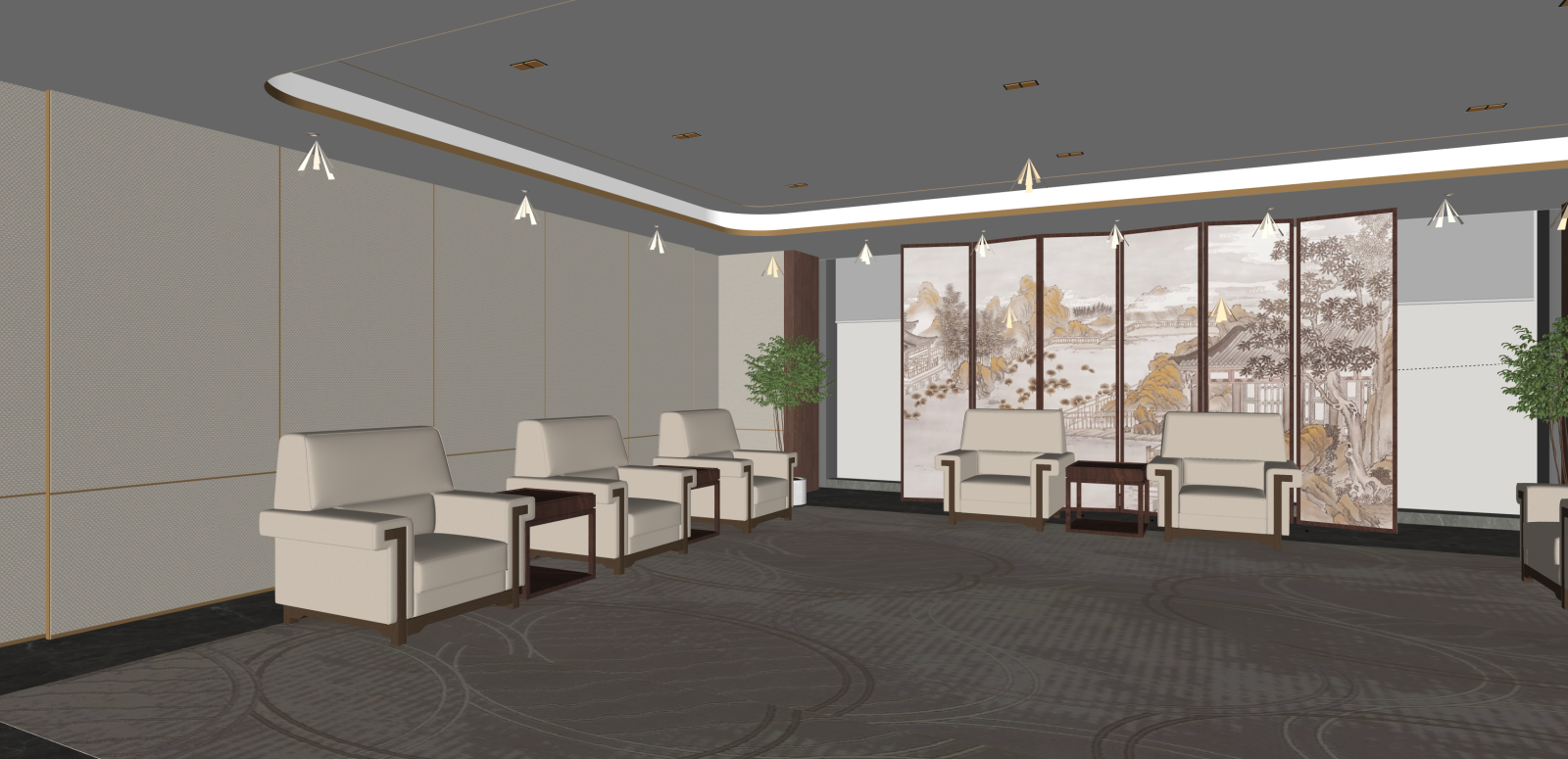 新中式会议室SU模型下载【ID:1216025077】