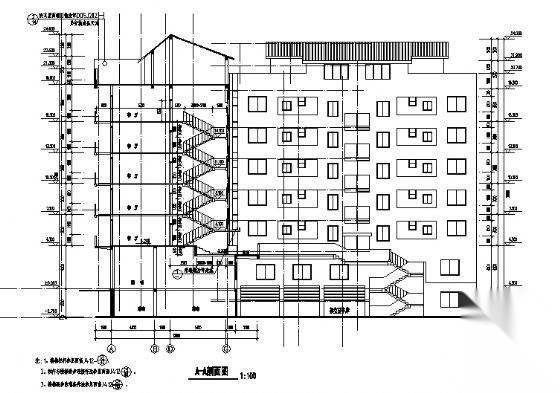 荣泰春天某七层住宅楼建筑施工图cad施工图下载【ID:149572173】