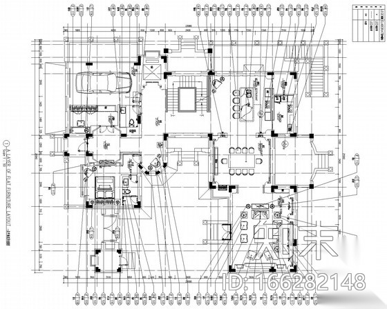 [北京]东方小夏威夷简约现代别墅装修CAD施工图（含效果...施工图下载【ID:166282148】