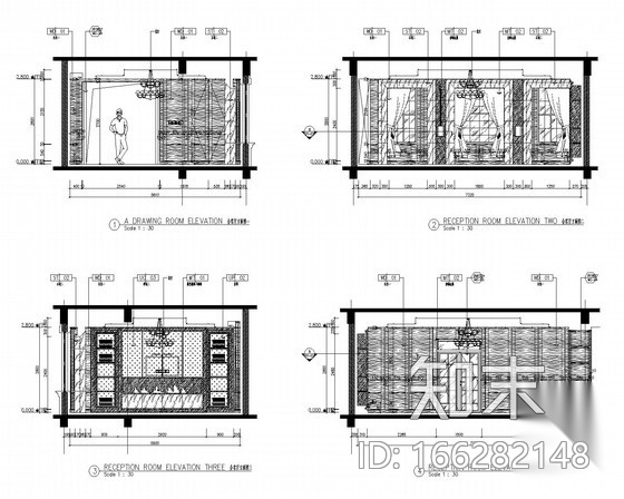 [北京]东方小夏威夷简约现代别墅装修CAD施工图（含效果...施工图下载【ID:166282148】