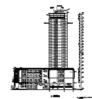 某高层框剪结构塔式酒店建筑全套图cad施工图下载【ID:160722130】