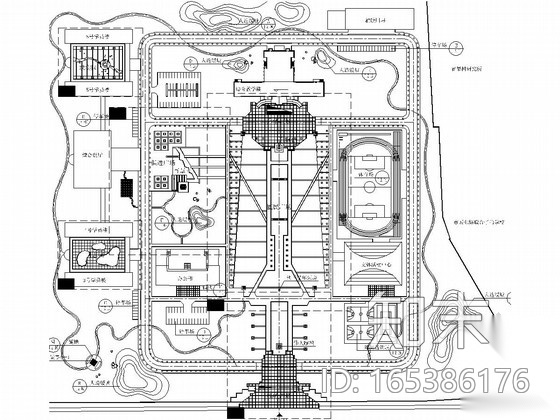 [河北]行政办公楼区景观设计全套施工图cad施工图下载【ID:165386176】