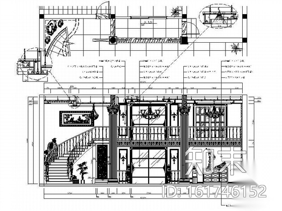 欧式豪华双层别墅室内装修图cad施工图下载【ID:161746152】