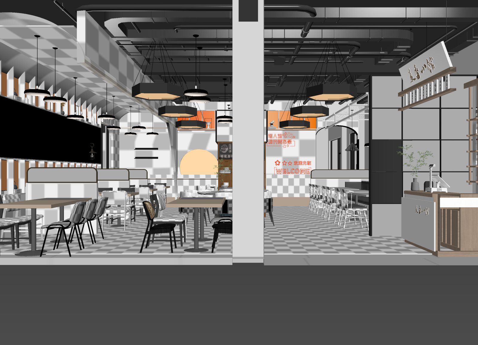 工业咖啡厅3D模型下载【ID:1214693985】