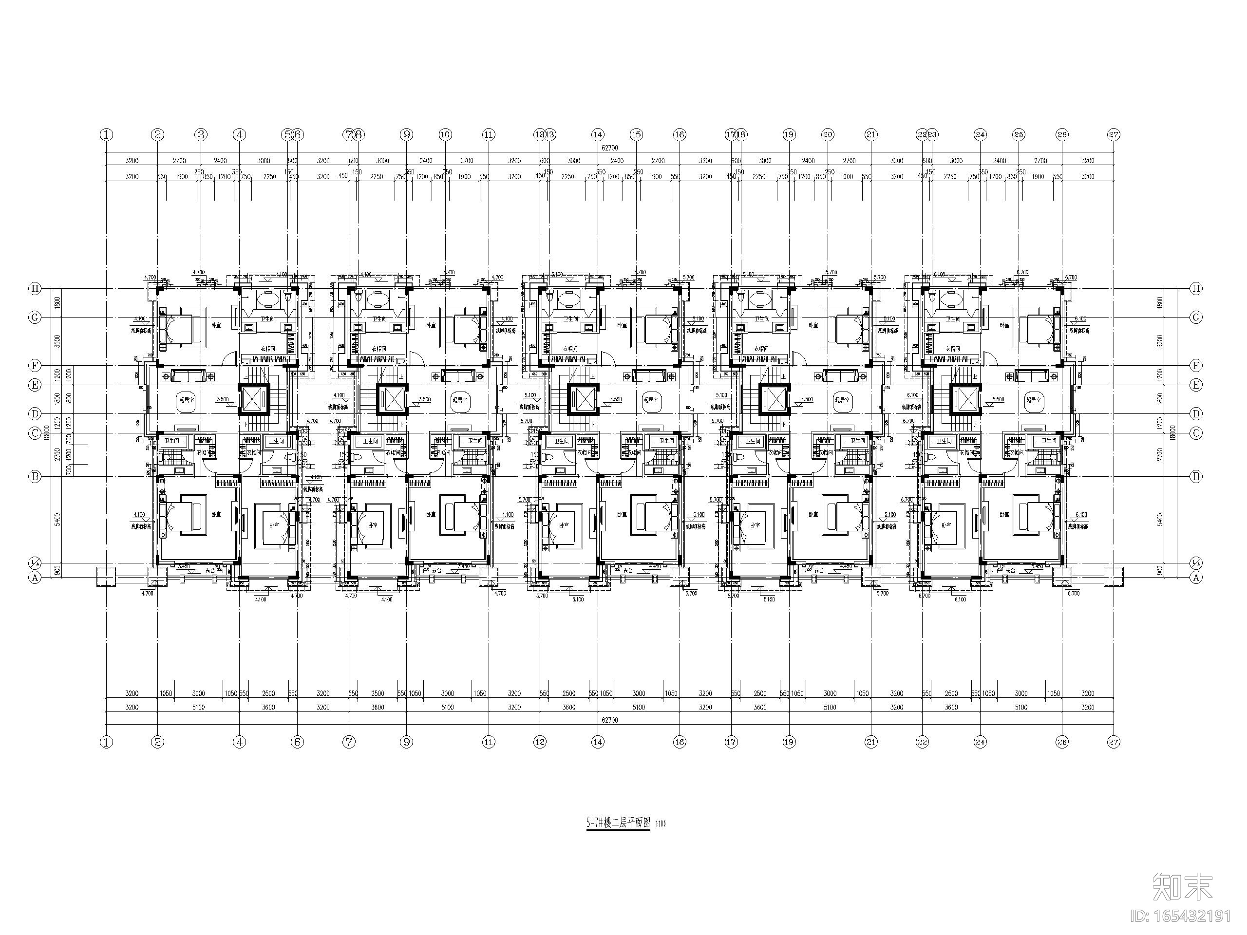 8套类独栋别墅平面户型设计（CAD）施工图下载【ID:165432191】