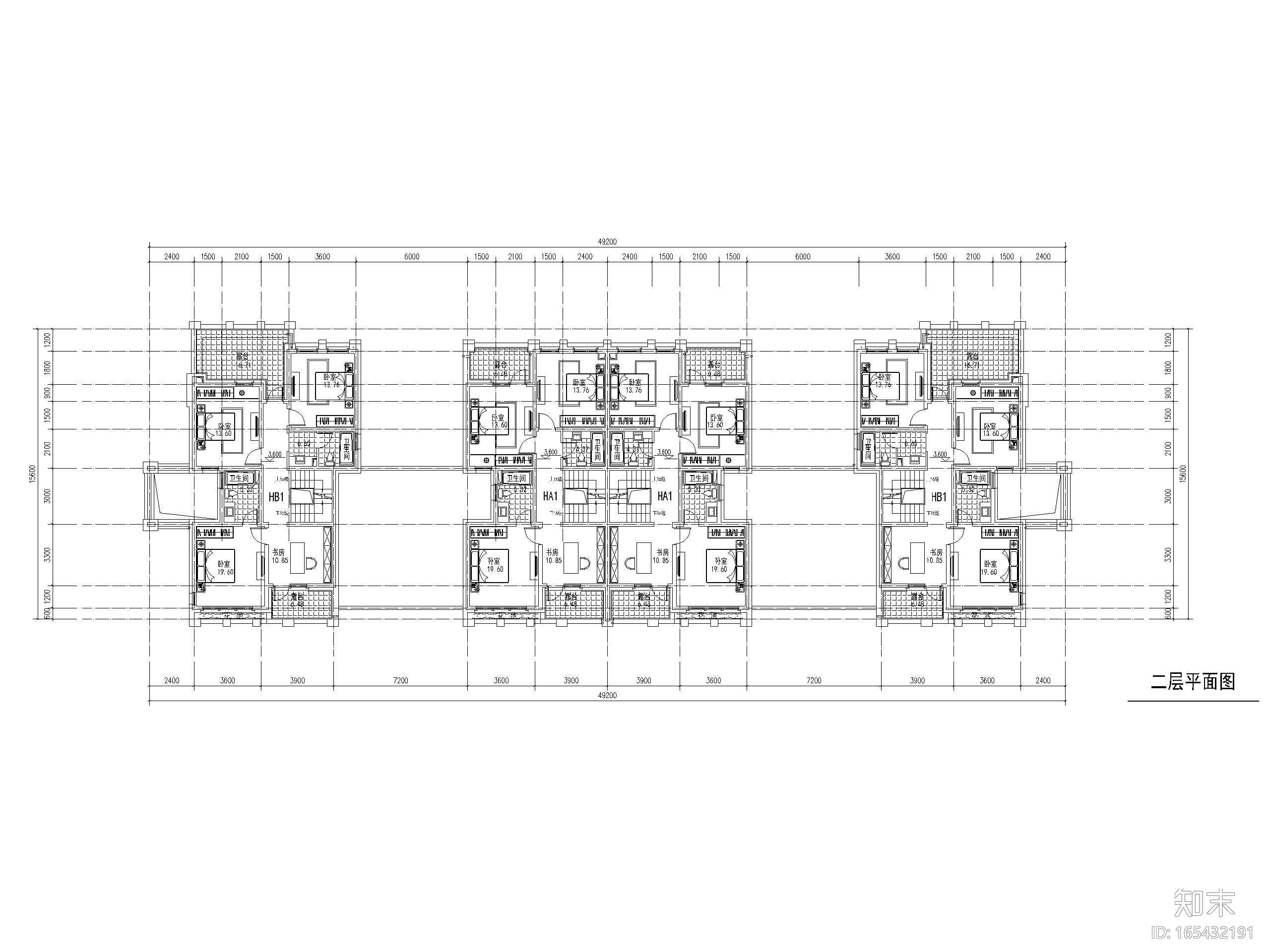 8套类独栋别墅平面户型设计（CAD）施工图下载【ID:165432191】