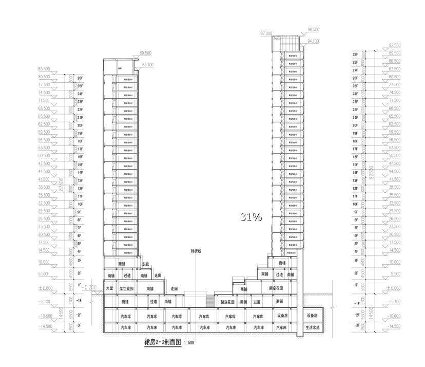 [深圳]22层现代风格城市综合体建筑设计方案文本cad施工图下载【ID:151738111】