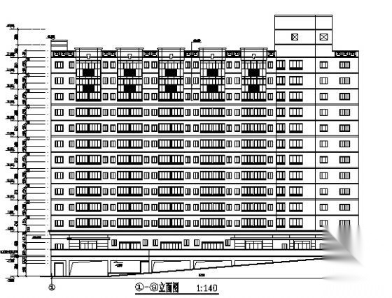 某十二层学生宿舍楼建筑方案图cad施工图下载【ID:149852120】