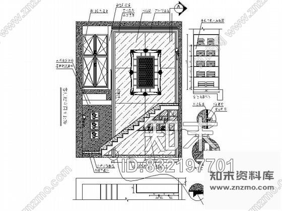 图块/节点别墅楼道间立面图cad施工图下载【ID:832197701】