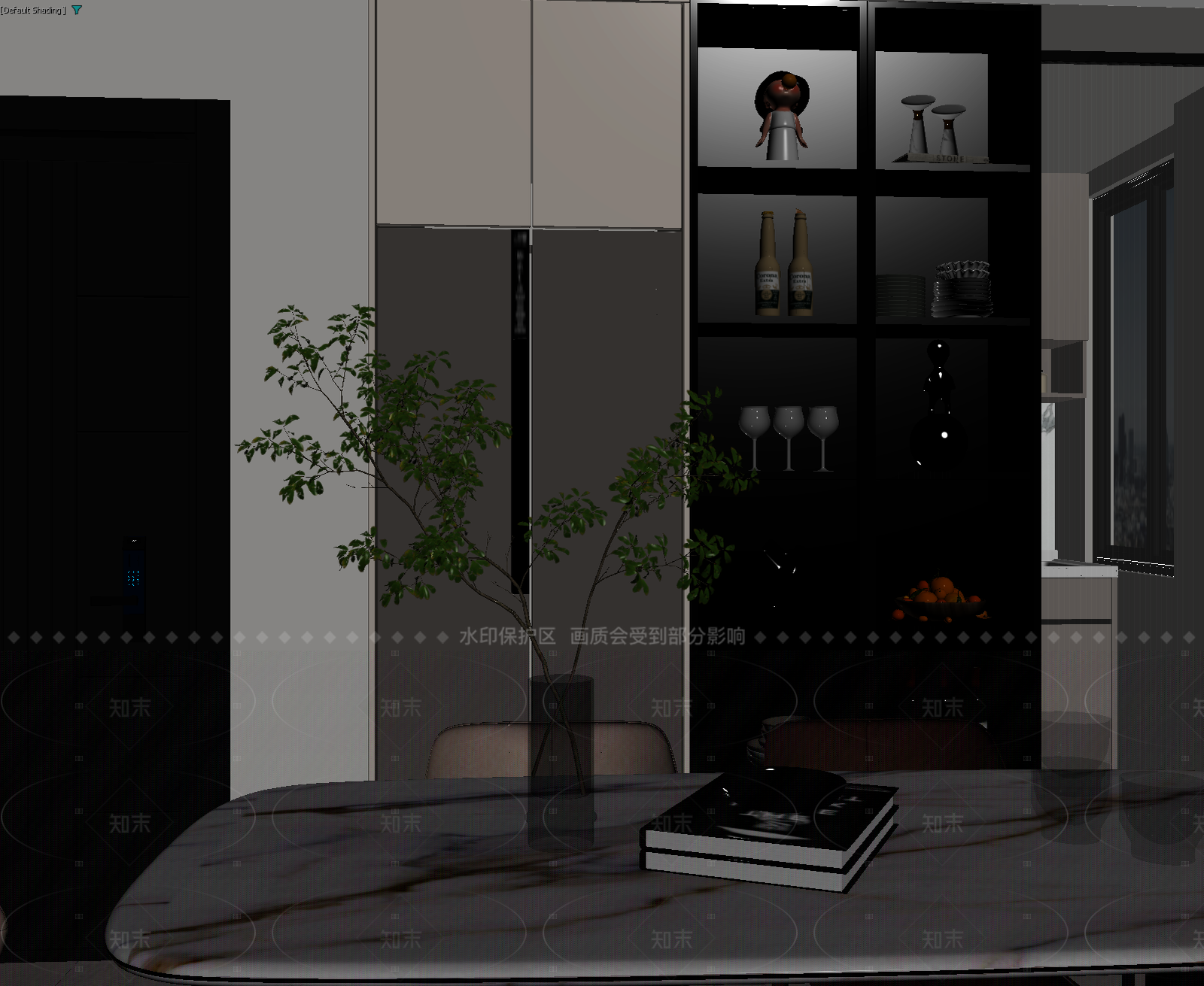 现代家居餐厅3D模型下载【ID:1214948399】