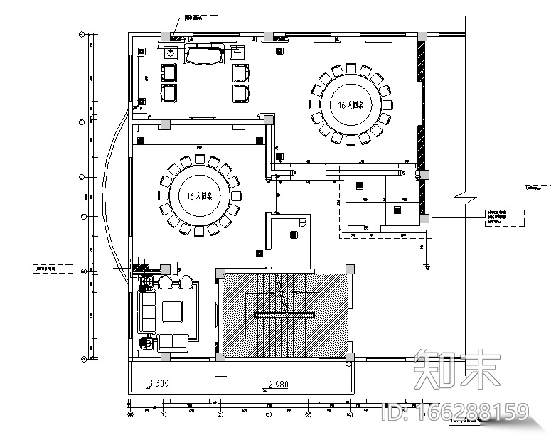 [福建]混搭风格三明大田检察院办公空间设计施工图（附效...cad施工图下载【ID:166288159】