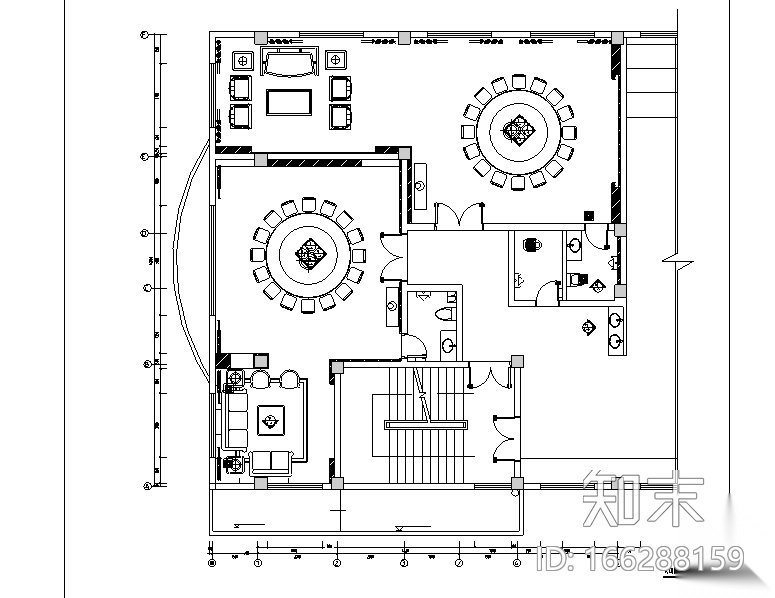 [福建]混搭风格三明大田检察院办公空间设计施工图（附效...cad施工图下载【ID:166288159】