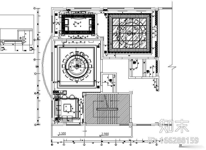 [福建]混搭风格三明大田检察院办公空间设计施工图（附效...cad施工图下载【ID:166288159】