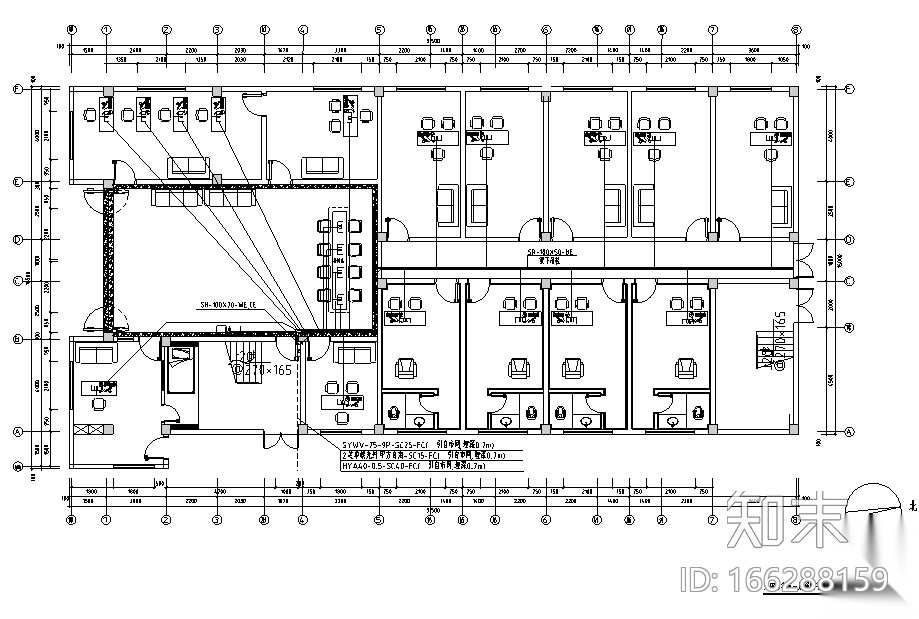 [福建]混搭风格三明大田检察院办公空间设计施工图（附效...cad施工图下载【ID:166288159】