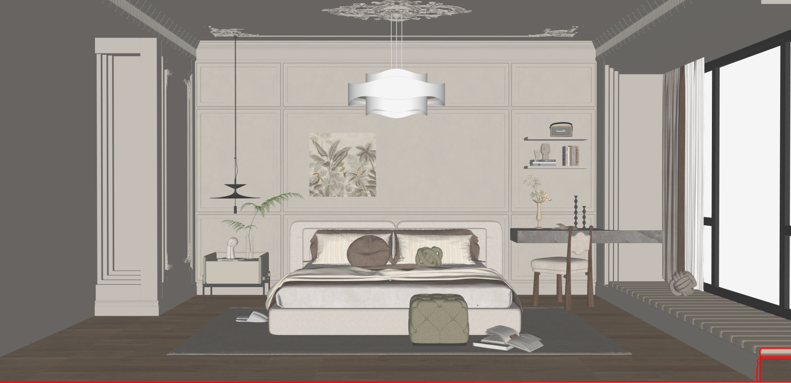 法式家居卧室SU模型下载【ID:1216017102】