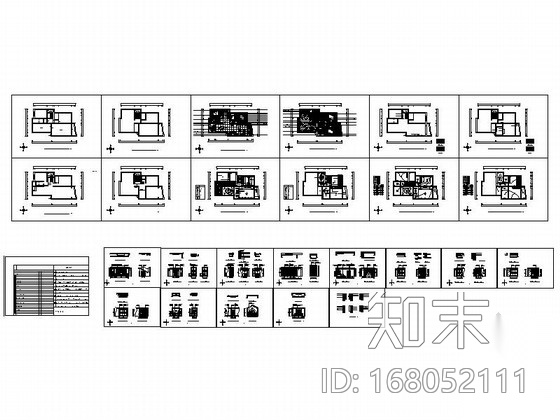 [青岛]花园小区现代时尚双层别墅装修图cad施工图下载【ID:168052111】