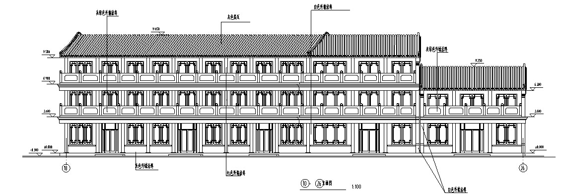 多层仿古式中式居住建筑设计方案施工图下载【ID:165944117】