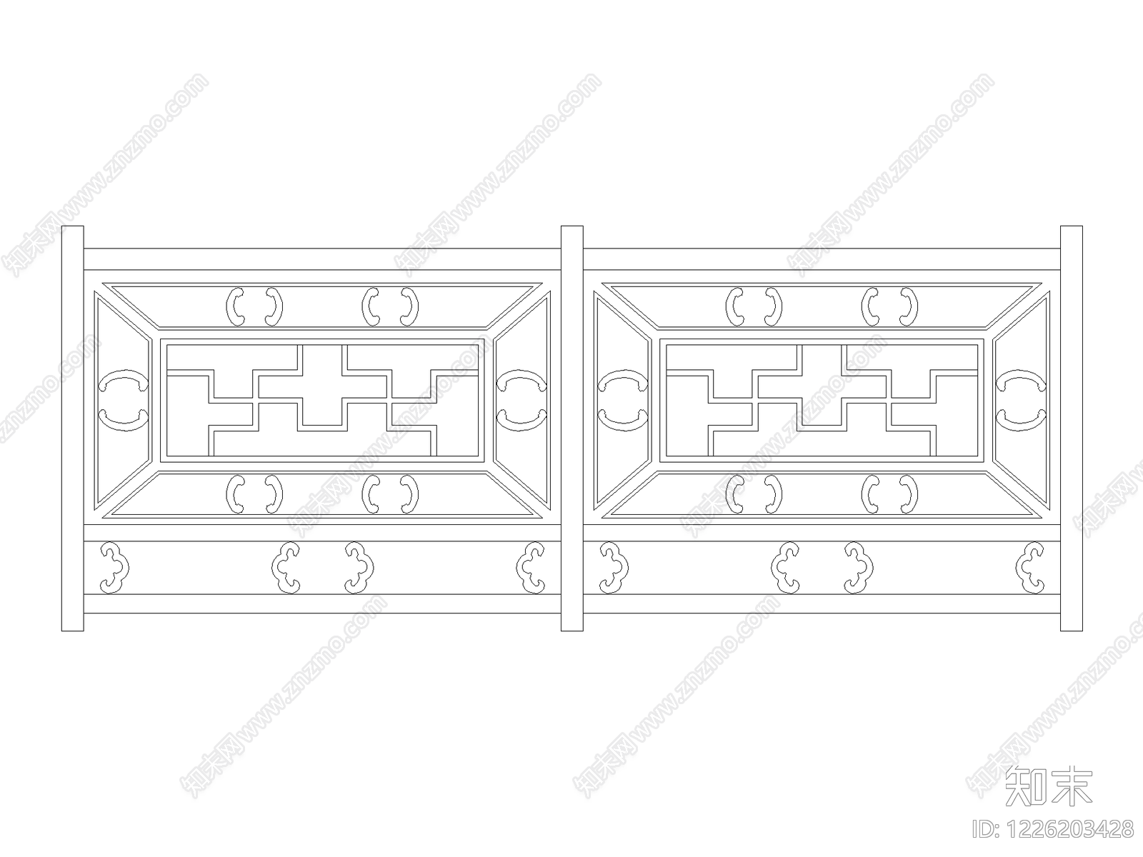 屏风隔断CAD图纸