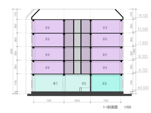 [山东]中轴对称式微弧型企业宿舍建筑设计方案文本cad施工图下载【ID:165943137】