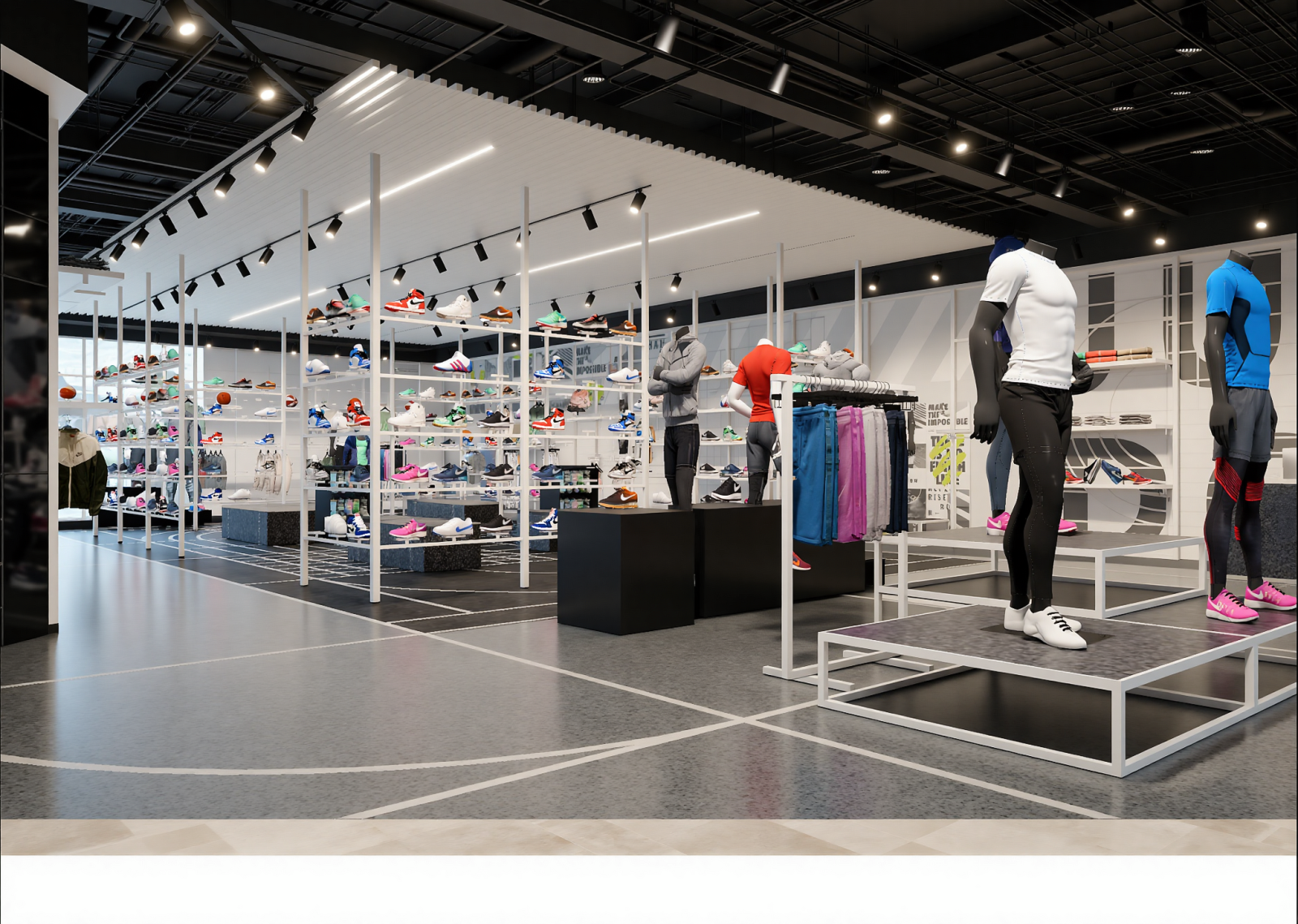 现代服装展厅3D模型下载【ID:1215002817】