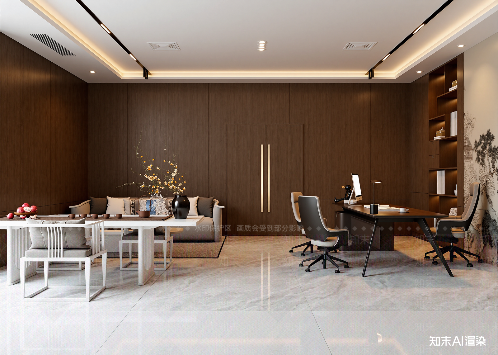 新中式办公室3D模型下载【ID:1214801406】