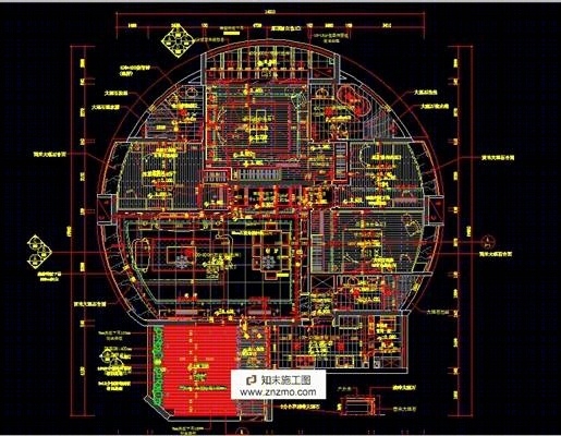 360度圆形房子平立面施工节点大样图cad施工图下载【ID:36901568】