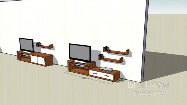 电视柜SU模型下载【ID:217966158】