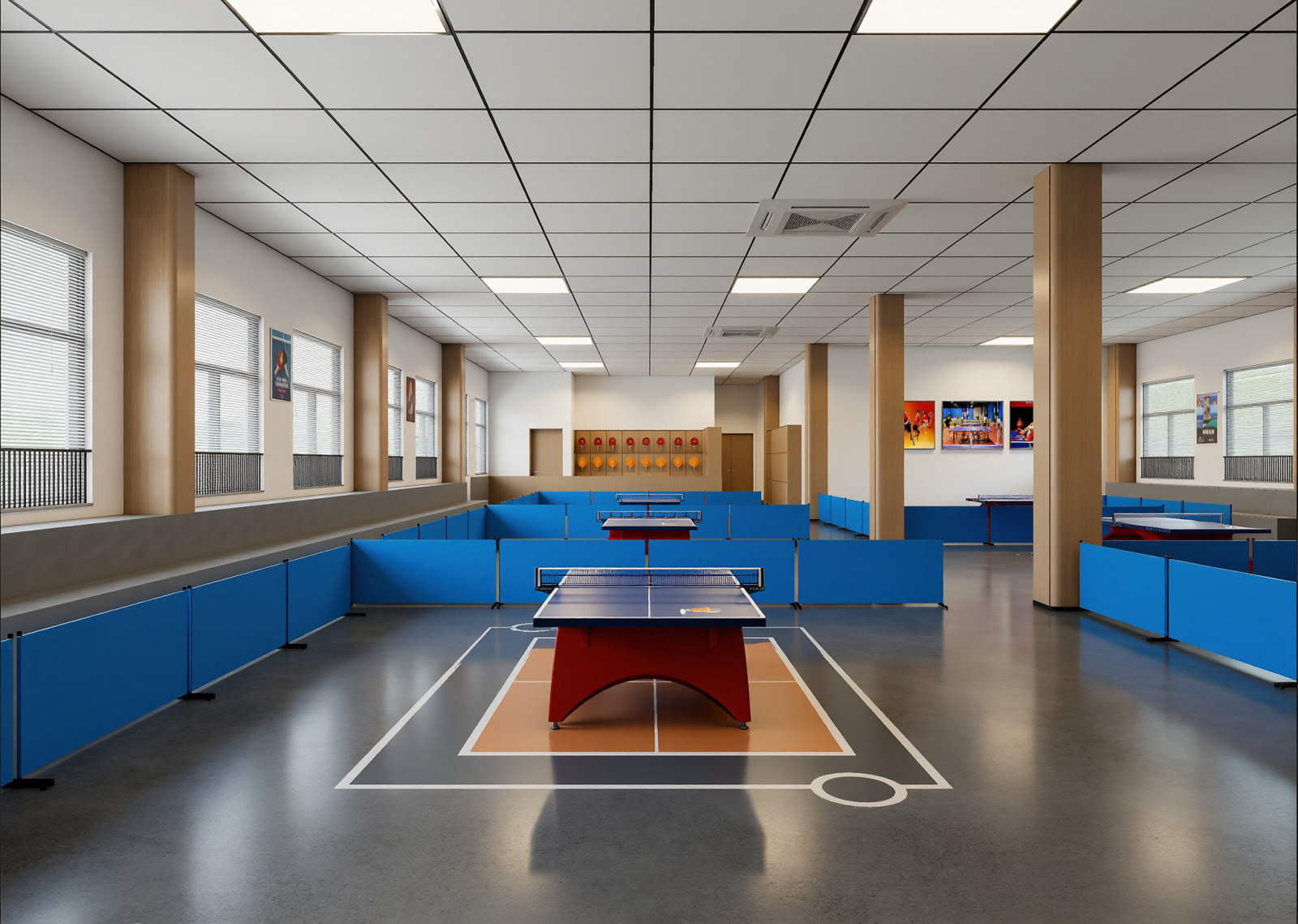 现代乒乓球室3D模型下载【ID:1215031390】