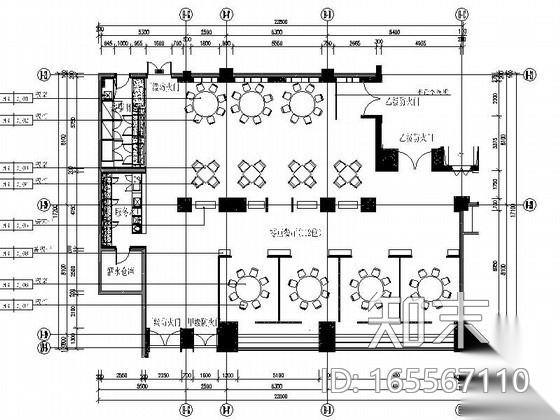 新中式零点餐厅室内装修图cad施工图下载【ID:165567110】