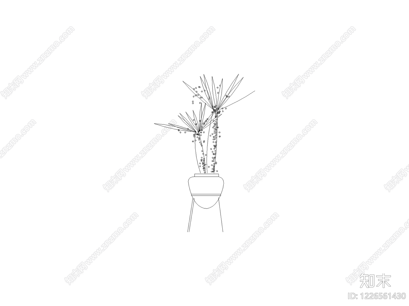 种绿植盆栽图块cad施工图下载【ID:1226561430】