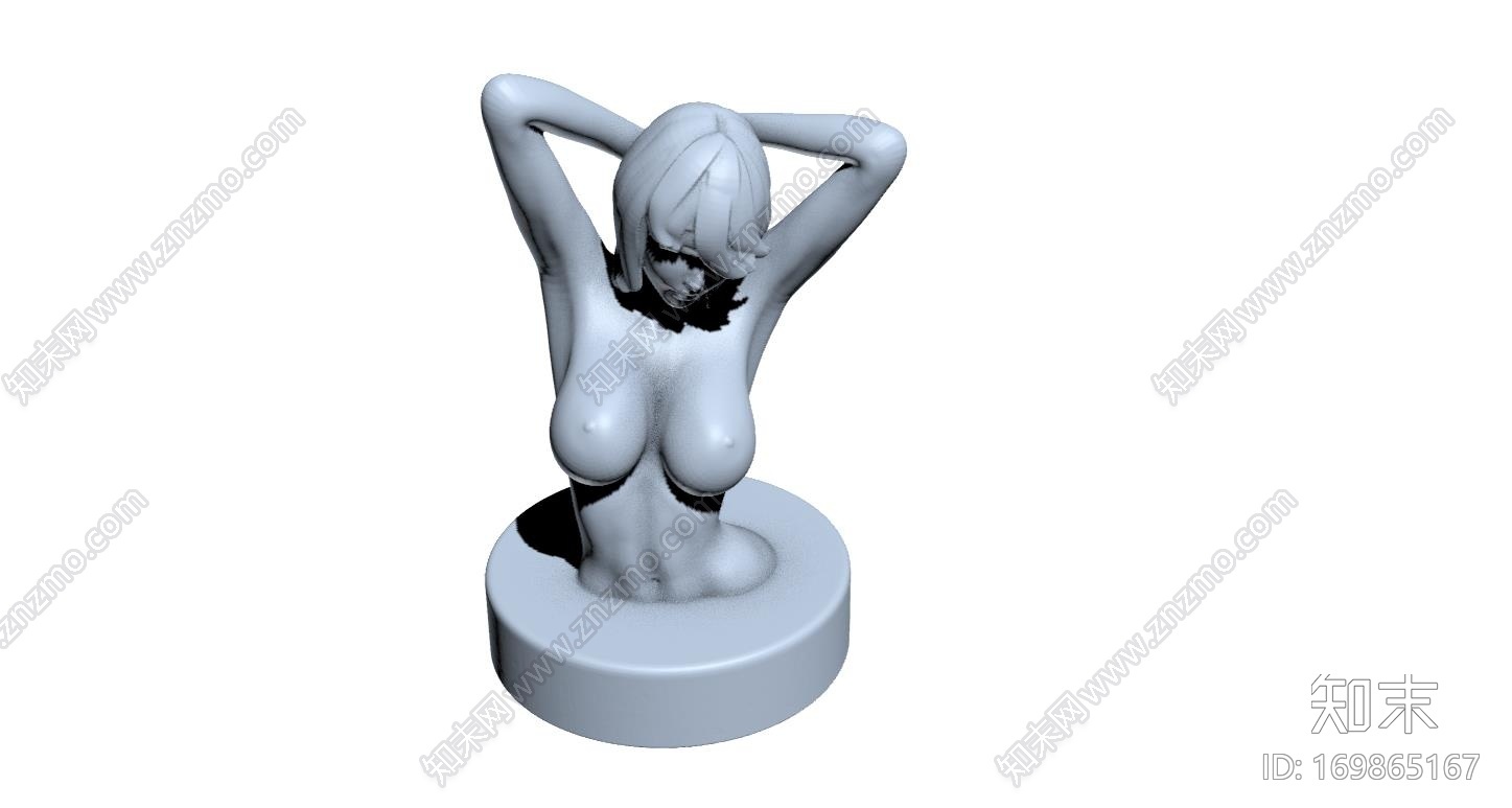 美女半身像3d打印模型下载【ID:169865167】