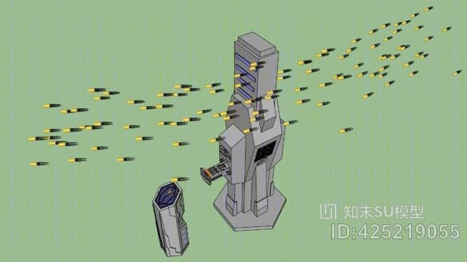 小型无人驾驶飞机和控制站SU模型下载【ID:425219055】