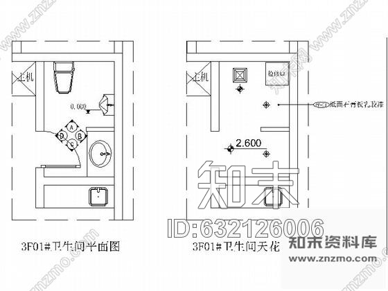 施工图福建某豪华KTV卫生间室内装修施工图施工图下载【ID:632126006】