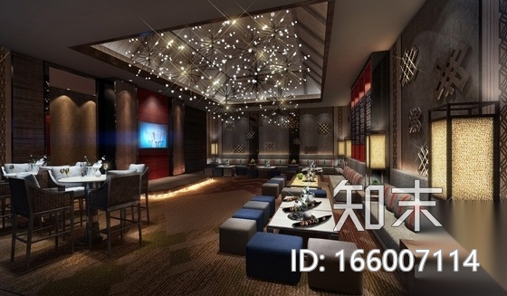 [三亚]典雅新中式接待中心红酒吧及KTV装修施工图（含效...cad施工图下载【ID:166007114】