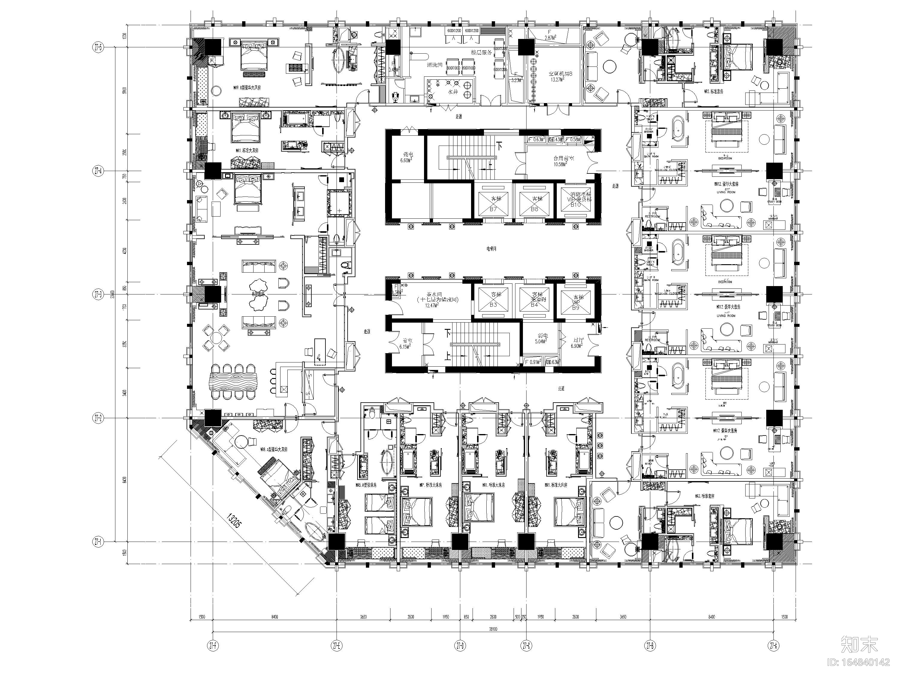 [四川]成都维尔酒店​室内设计全套施工图cad施工图下载【ID:164840142】