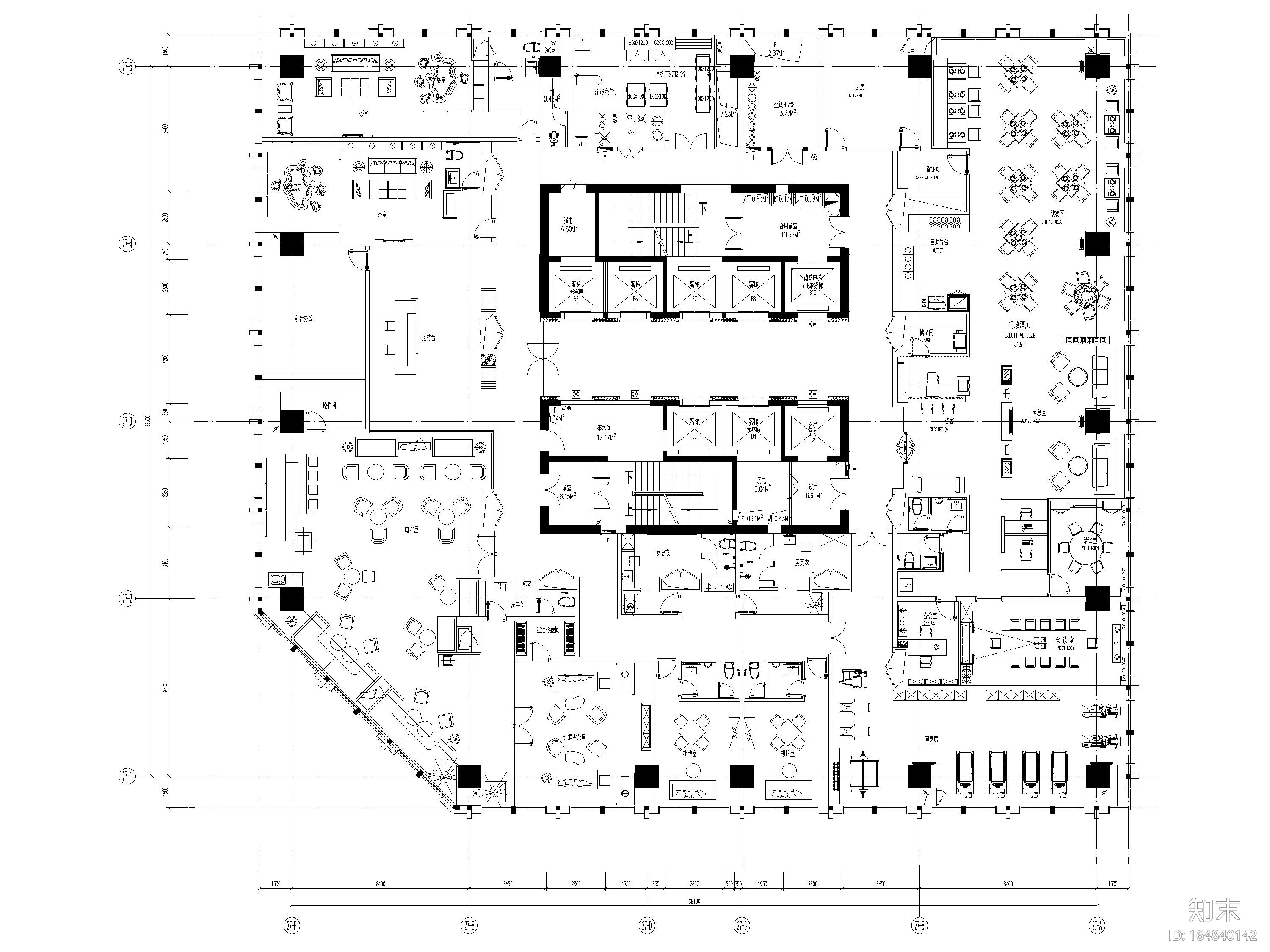 [四川]成都维尔酒店​室内设计全套施工图cad施工图下载【ID:164840142】