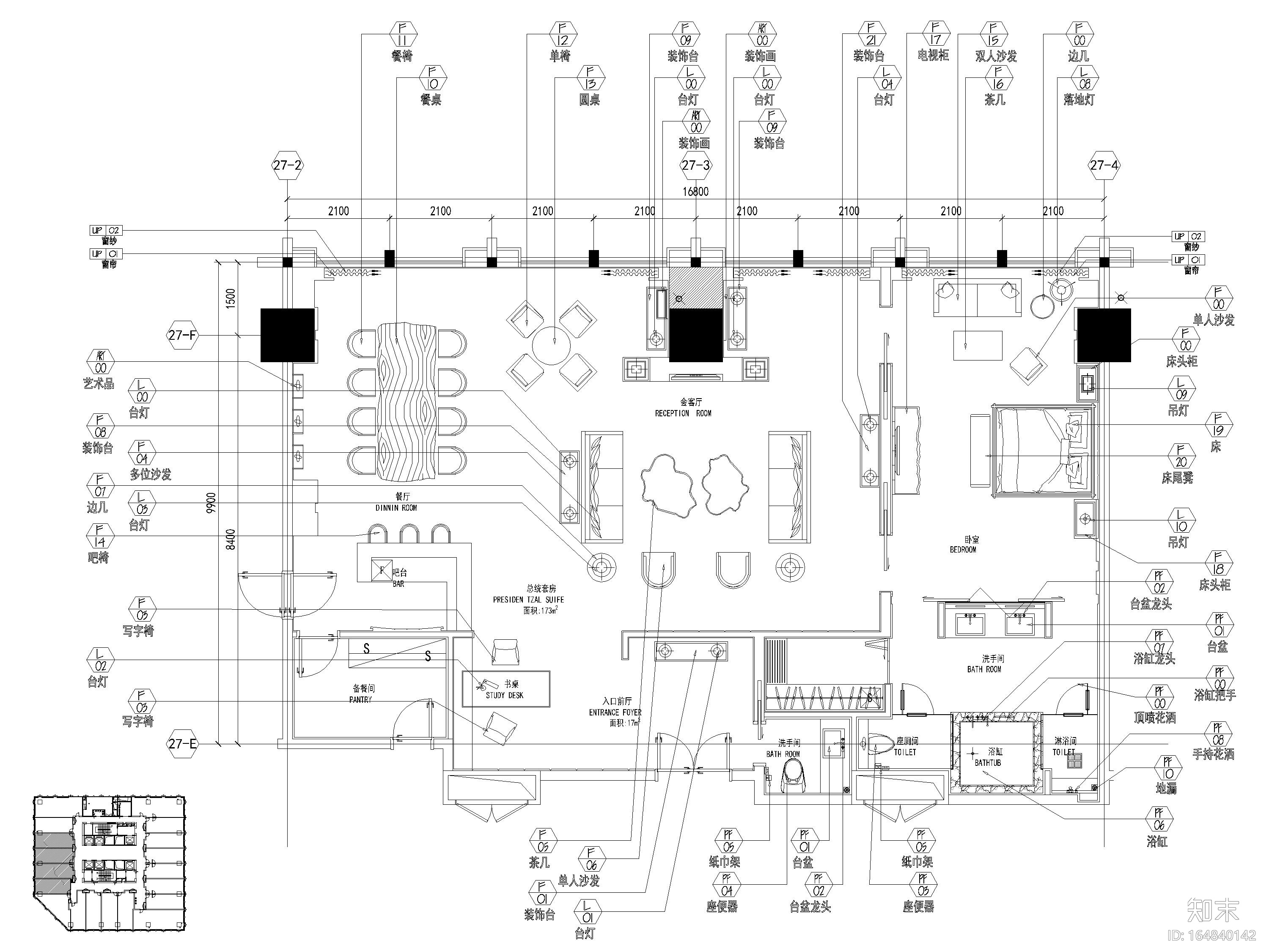 [四川]成都维尔酒店​室内设计全套施工图cad施工图下载【ID:164840142】